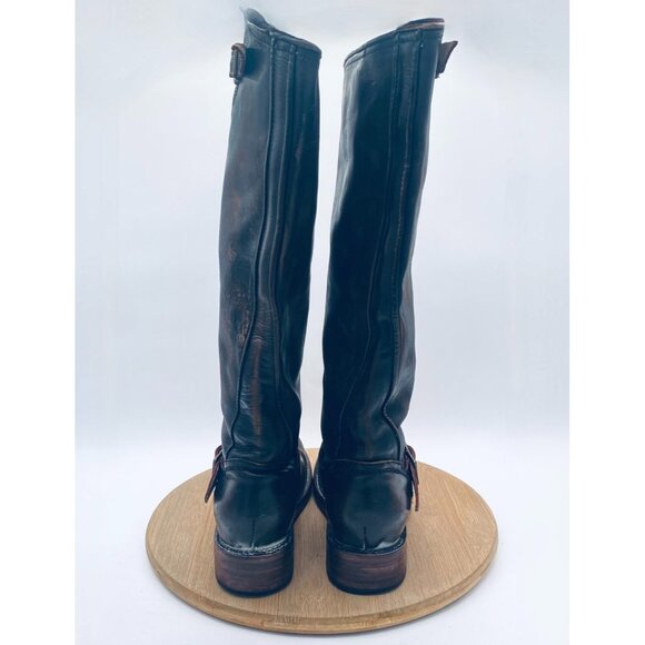 Freebird Contra Boots Womens 8 Brown Distressed Leather Mid Calf Harness - Picture 10 of 12